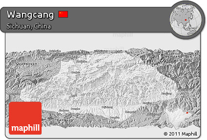 Gray Panoramic Map of Wangcang