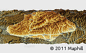 Physical Panoramic Map of Wangcang, darken