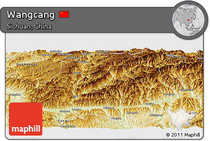 Physical Panoramic Map of Wangcang
