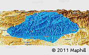 Political Panoramic Map of Wangcang, physical outside