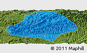 Political Panoramic Map of Wangcang, satellite outside