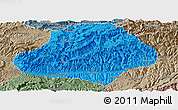 Political Panoramic Map of Wangcang, semi-desaturated