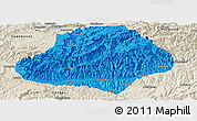 Political Panoramic Map of Wangcang, shaded relief outside