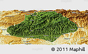Satellite Panoramic Map of Wangcang, physical outside