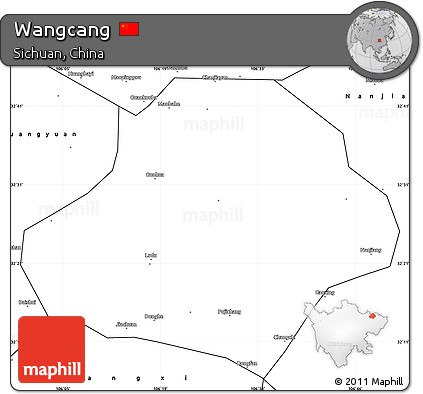 Blank Simple Map of Wangcang