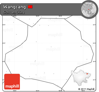 Blank Simple Map of Wangcang, no labels