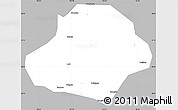 Gray Simple Map of Wangcang, single color outside