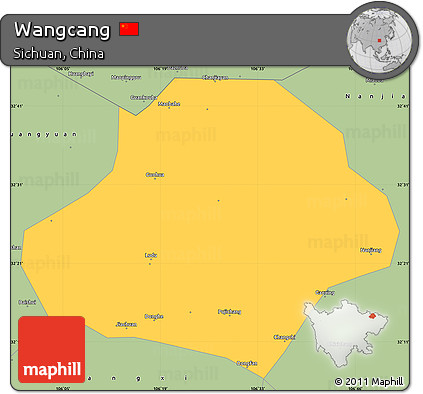 Savanna Style Simple Map of Wangcang