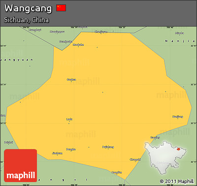 Savanna Style Simple Map of Wangcang