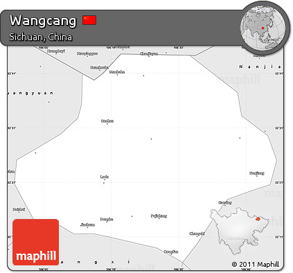 Silver Style Simple Map of Wangcang