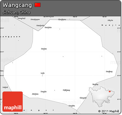 Silver Style Simple Map of Wangcang