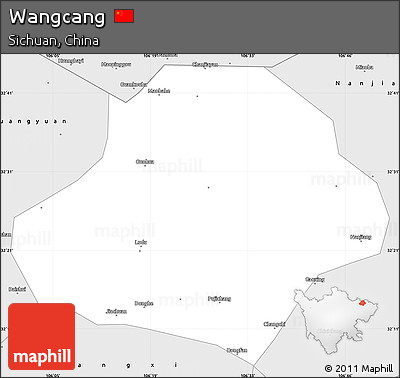 Silver Style Simple Map of Wangcang