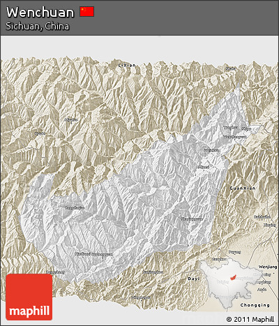 Classic Style 3D Map of Wenchuan