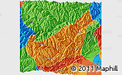 Political 3D Map of Wenchuan