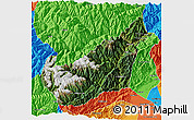 Satellite 3D Map of Wenchuan, political outside