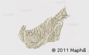 Shaded Relief 3D Map of Wenchuan, cropped outside
