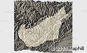 Shaded Relief 3D Map of Wenchuan, darken