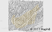Shaded Relief 3D Map of Wenchuan, desaturated