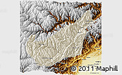 Shaded Relief 3D Map of Wenchuan, physical outside