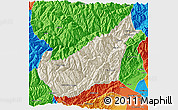 Shaded Relief 3D Map of Wenchuan, political outside