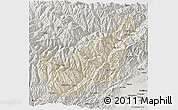 Shaded Relief 3D Map of Wenchuan, semi-desaturated