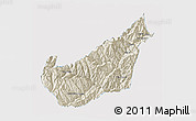 Shaded Relief 3D Map of Wenchuan, single color outside
