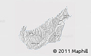 Silver Style 3D Map of Wenchuan, single color outside