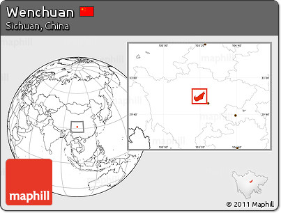 Blank Location Map of Wenchuan