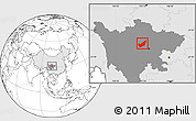 Blank Location Map of Wenchuan, highlighted country, highlighted parent region