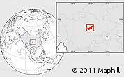 Blank Location Map of Wenchuan, highlighted country