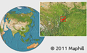 Satellite Location Map of Wenchuan