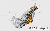 Physical Map of Wenchuan, cropped outside