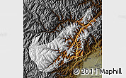 Physical Map of Wenchuan, darken