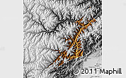 Physical Map of Wenchuan, desaturated