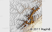 Physical Map of Wenchuan, lighten