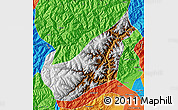 Physical Map of Wenchuan, political outside