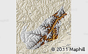 Physical Map of Wenchuan, shaded relief outside