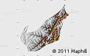 Physical Map of Wenchuan, single color outside