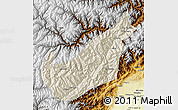 Shaded Relief Map of Wenchuan, physical outside