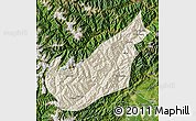 Shaded Relief Map of Wenchuan, satellite outside