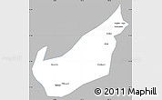Gray Simple Map of Wenchuan, single color outside