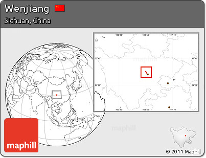 Blank Location Map of Wenjiang
