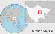 Gray Location Map of Wenjiang, highlighted parent region
