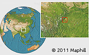 Satellite Location Map of Wenjiang