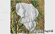 Physical 3D Map of Xiangcheng, satellite outside