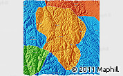 Political 3D Map of Xiangcheng