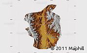 Physical Map of Xichang, cropped outside