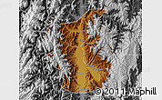 Physical Map of Xichang, desaturated