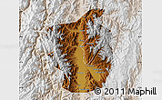 Physical Map of Xichang, lighten