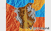 Physical Map of Xichang, political outside